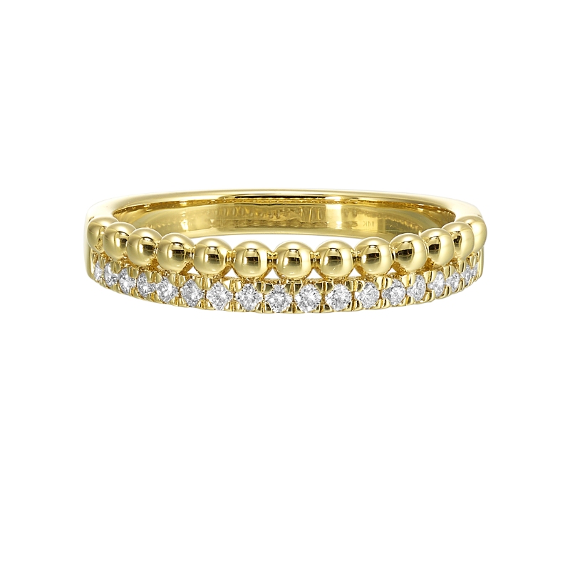 14Kt Yellow Gold Diamond 1/5Ctw Stackable Ring
