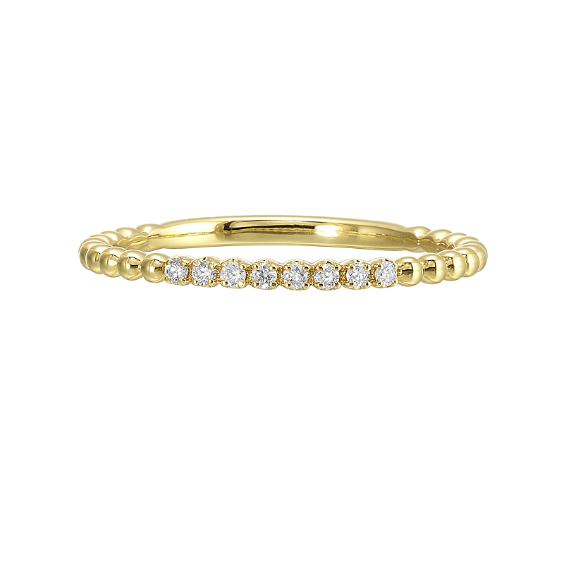 14Kt Yellow Gold Diamond 1/20Ctw Stackable Ring