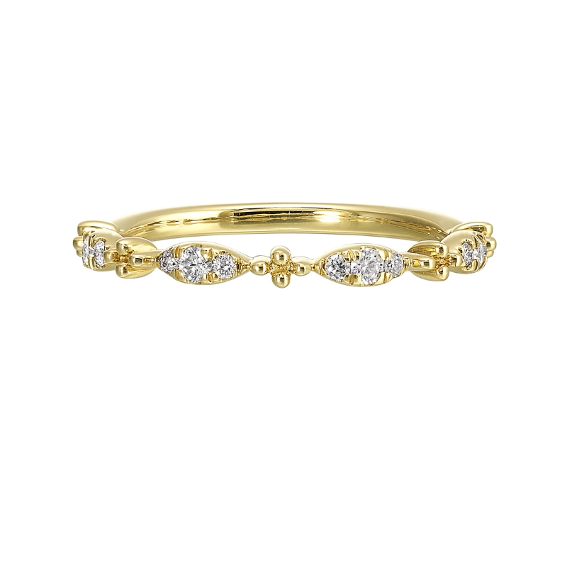 14Kt Yellow Gold Diamond 1/7Ctw Stackable Ring