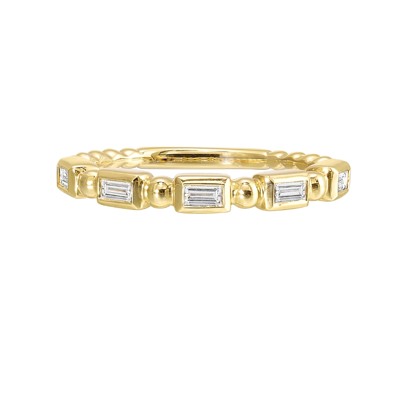 14Kt Yellow Gold Diamond 1/5Ctw Stackable Ring
