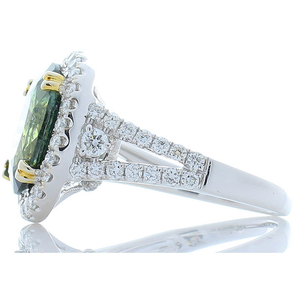 18K White Gold Sapphire Gemstone Ring