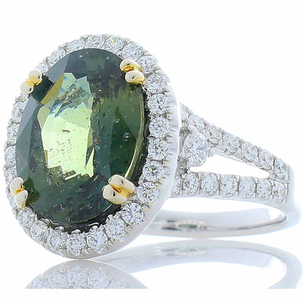 18K White Gold Sapphire Gemstone Ring