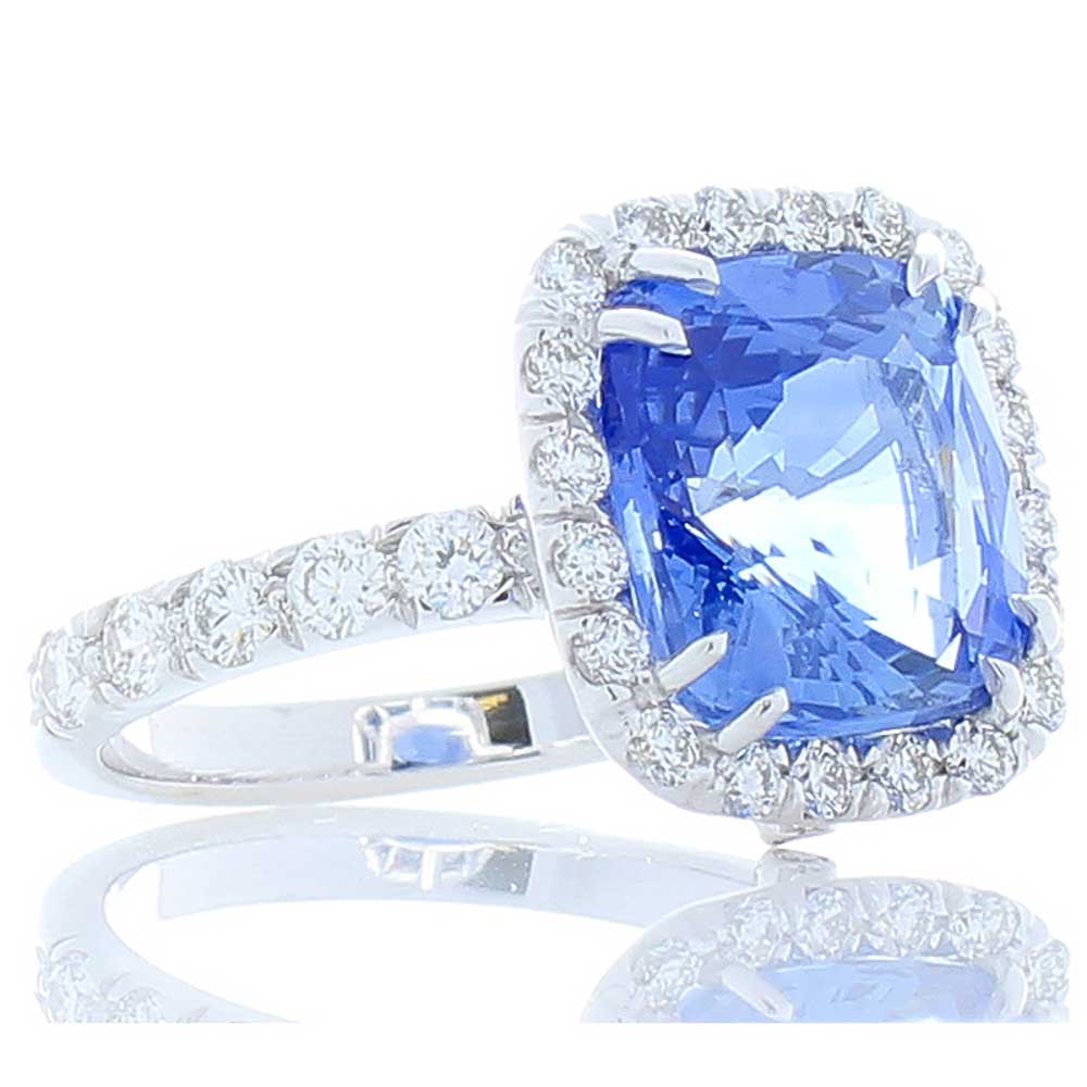 18K White Gold Sapphire Gemstone Ring
