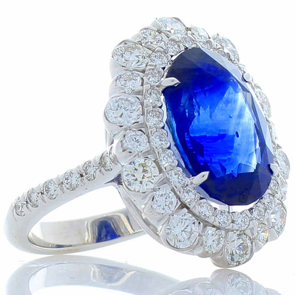 18K White Gold Sapphire Gemstone Ring