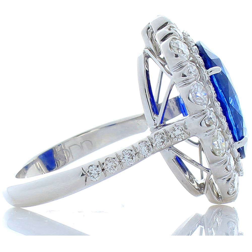 18K White Gold Sapphire Gemstone Ring