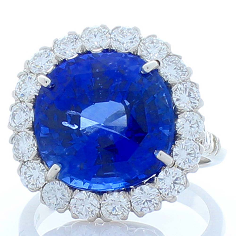 Platinum Sapphire Gemstone Ring