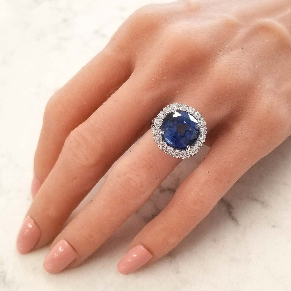 Platinum Sapphire Gemstone Ring