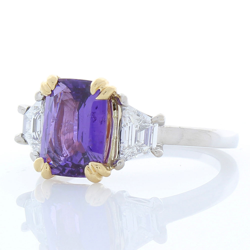 18K Two-Tone Sapphire Gemstone Ring