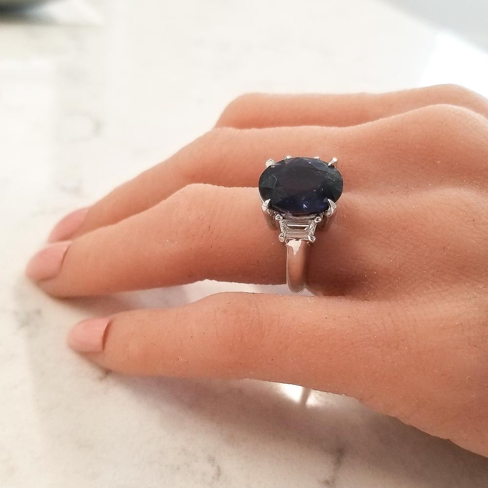 Platinum Sapphire Gemstone Ring