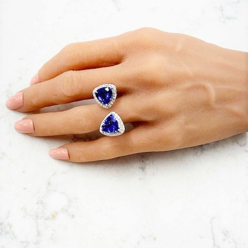 18K White Gold Tanzanite Gemstone Ring