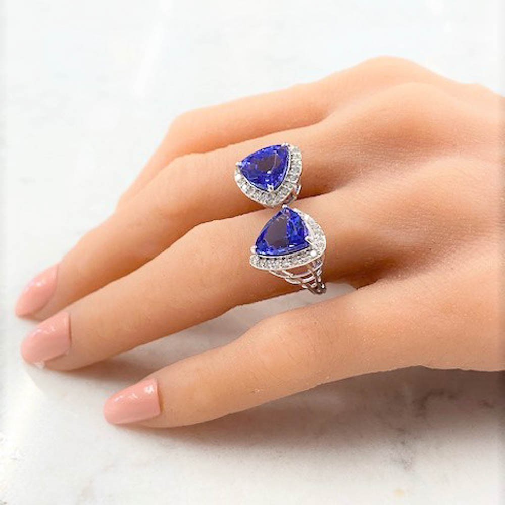 18K White Gold Tanzanite Gemstone Ring
