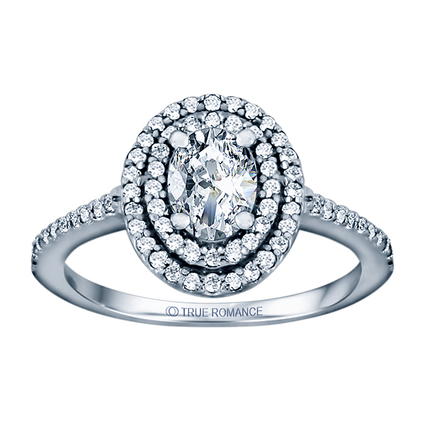 Oval Cut Double Halo Diamond Engagement Ring