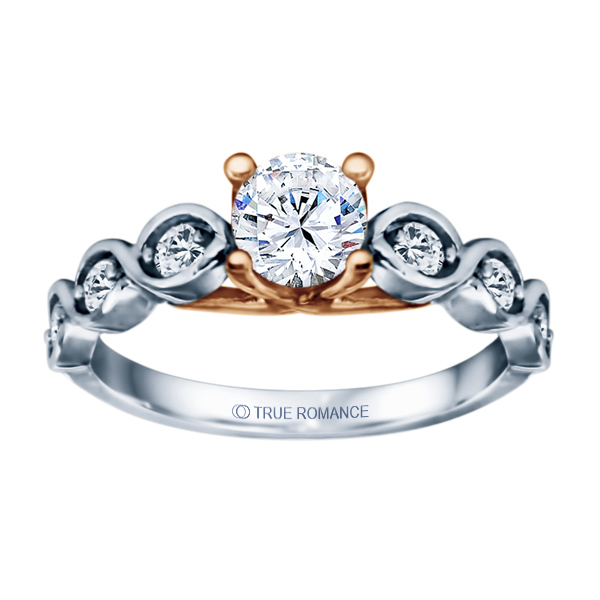 White Gold Round Cut Diamond Infinity Engagement Ring