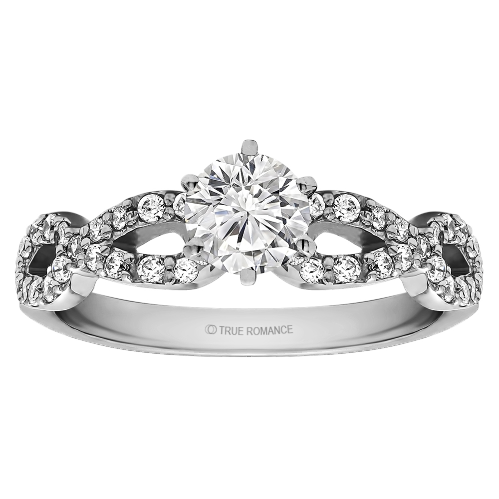 Round Cut Halo Diamond Infinity Engagement Ring