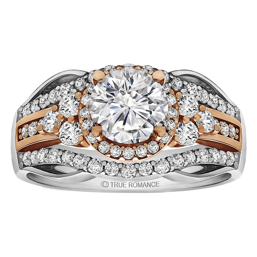 Round Cut Halo Diamond Vintage Engagement Ring