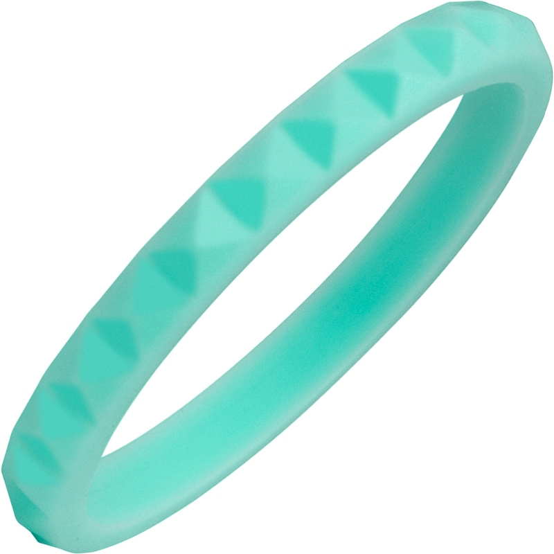 TruBand&trade; Silicone Diamond Faceted Turquoise Ring