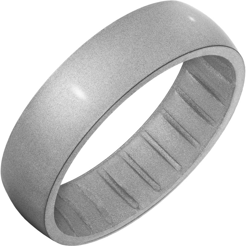 TruBand Silicone&trade; Slim Silver Glitter Ring