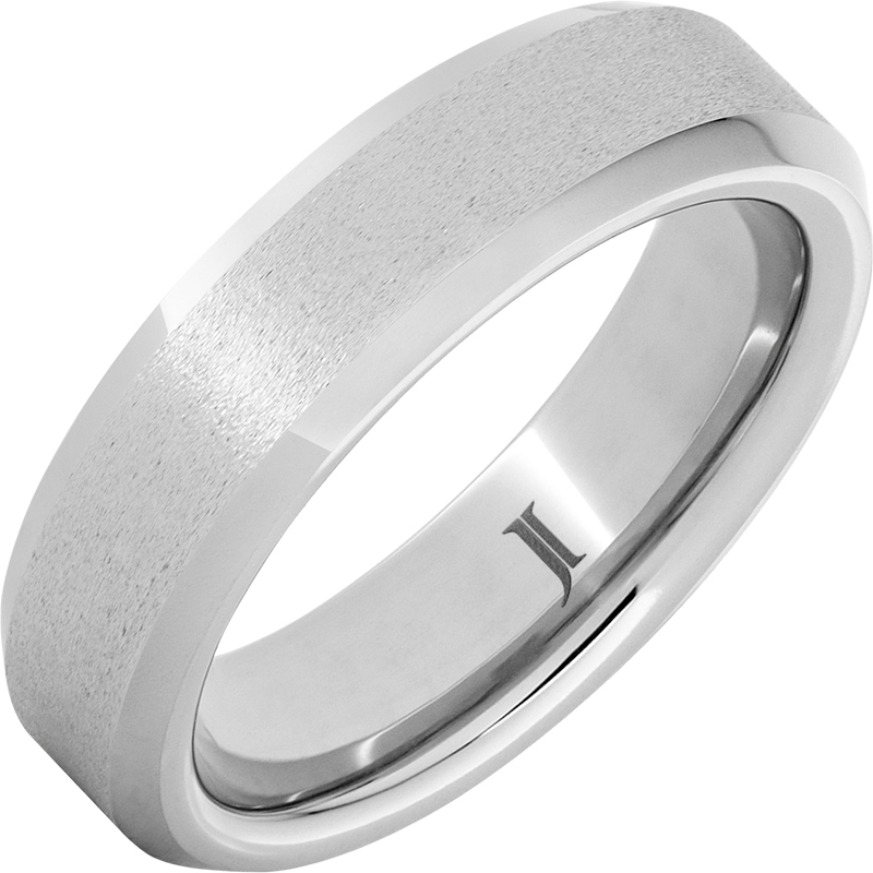 Serinium&reg; Beveled Ring with Stone Finish
