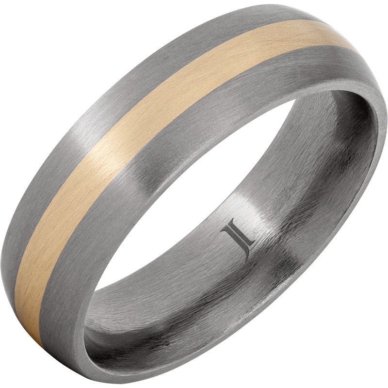 Aerospace Grade Titanium&trade; with 14K Gold Inlay and Satin Finish