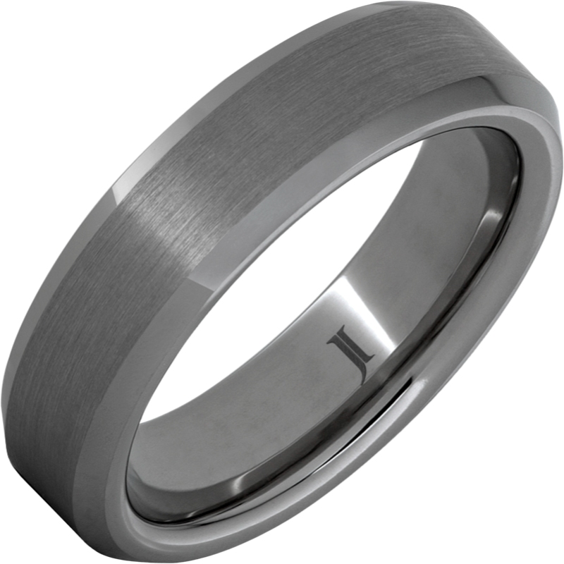 Rugged Tungsten&trade; Beveled Edge Ring with Satin Finish