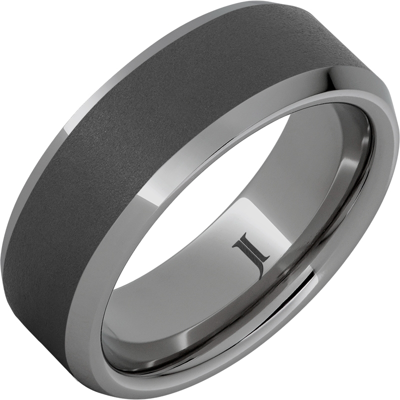 Rugged Tungsten&trade; Beveled Edge Ring with Sandblast Finish