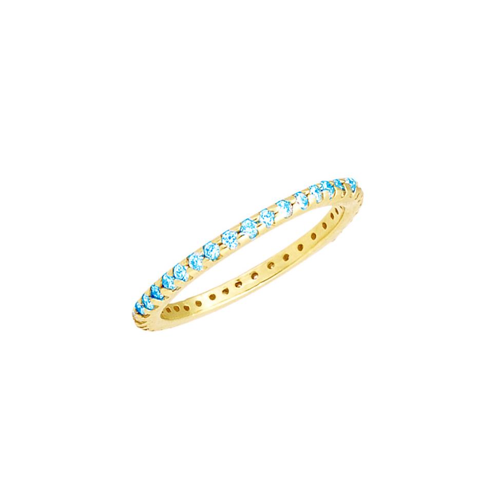 14kt Yellow Gold Blue Topaz Eternity Band