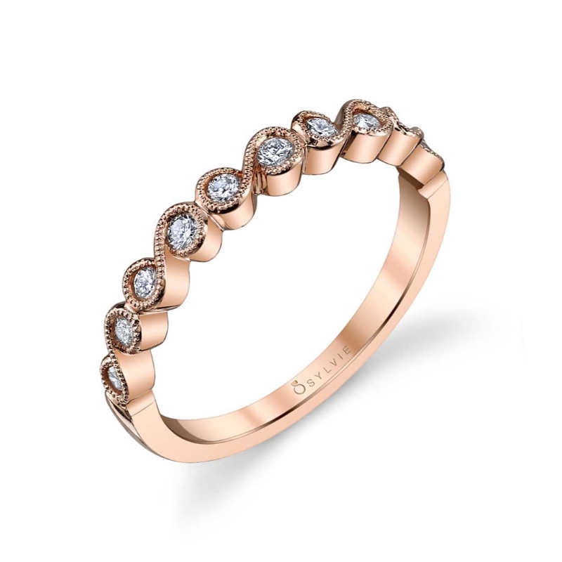 Vintage Inspired Diamond Stackable Wedding Band - Chlo&eacute;