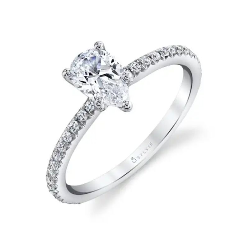 Pear Cut Classic Engagement Ring - Adorlee
