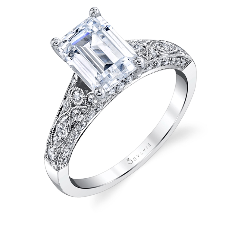 Emerald Cut Modern Vintage Engagement Ring - Destine