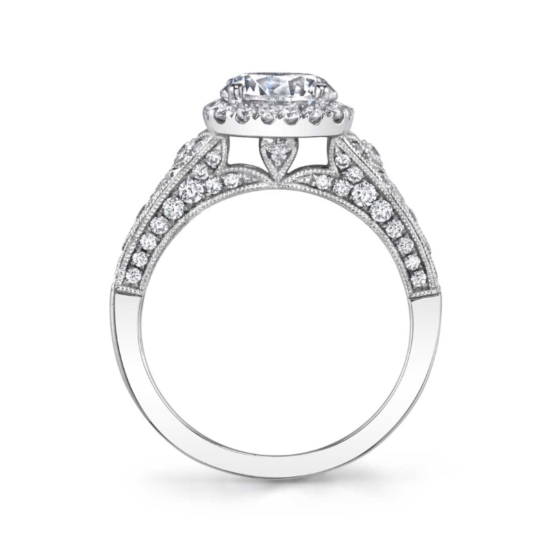 Marquise Cut Modern Vintage Halo Engagement Ring - Cheri