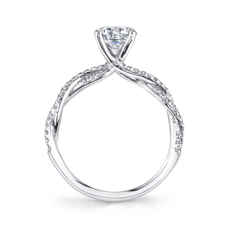 Marquise Cut Spiral Engagement Ring - Le&aacute;na