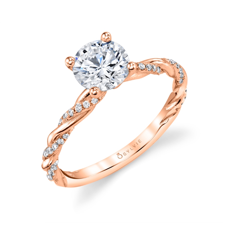 Round Cut Diamond Spiral Engagement Ring - Jolie