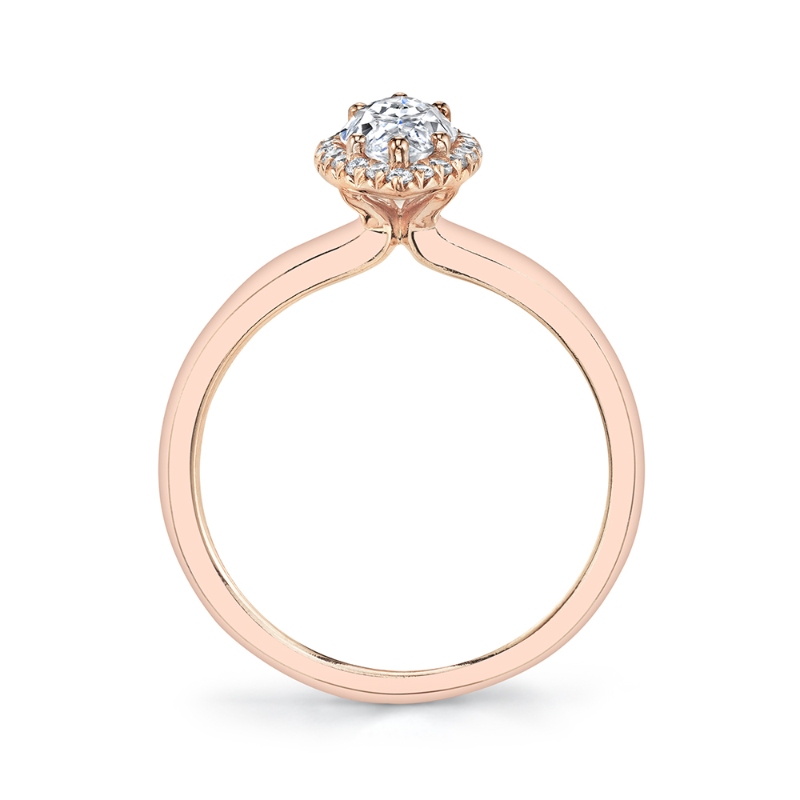 Marquise Cut Solitaire Halo Engagement Ring - Elsie