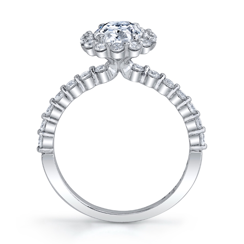 Emerald Cut Classic Halo Engagement Ring - Athena