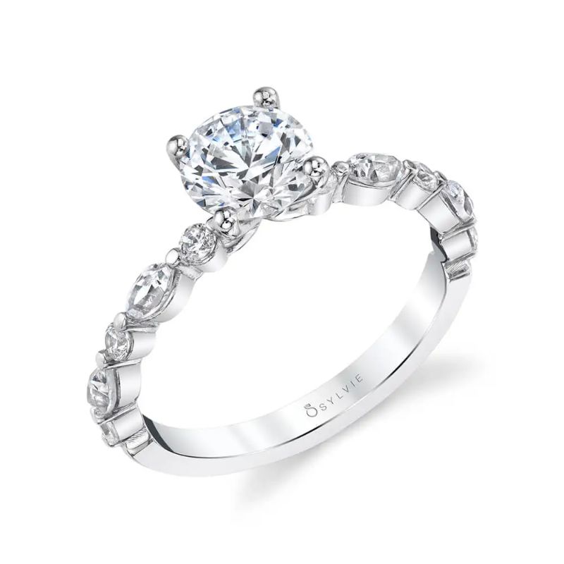 Round Cut Unique Engagement Ring - Felicity