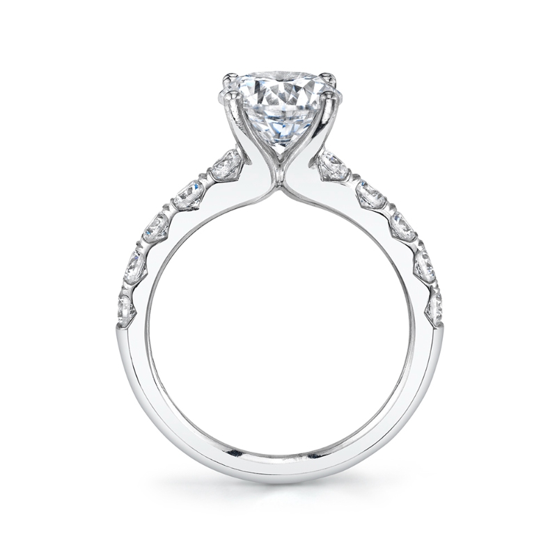 Princess Cut Classic Wide Band Engagement Ring - Aloria