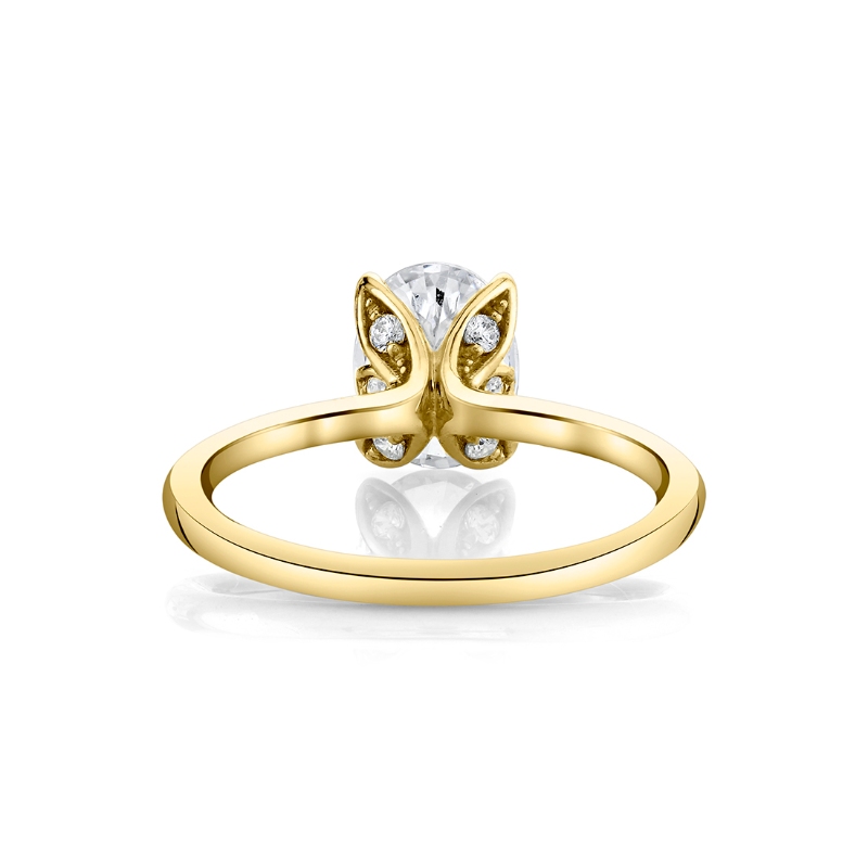 Tulira Oval Cut Solitaire Diamond Petal Prong Engagement Ring - Shay