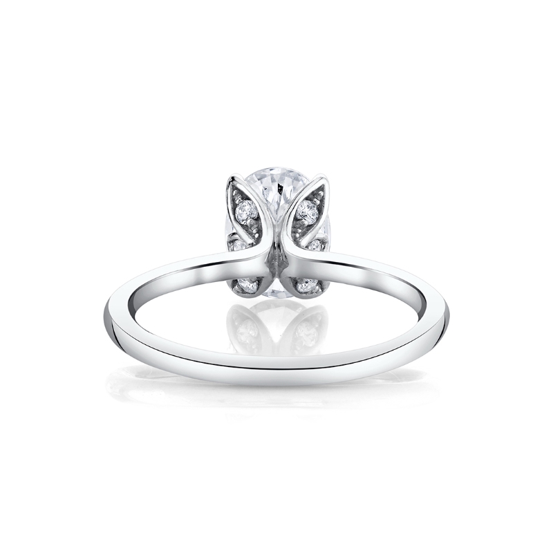 Tulira Oval Cut Solitaire Diamond Petal Prong Engagement Ring - Shay