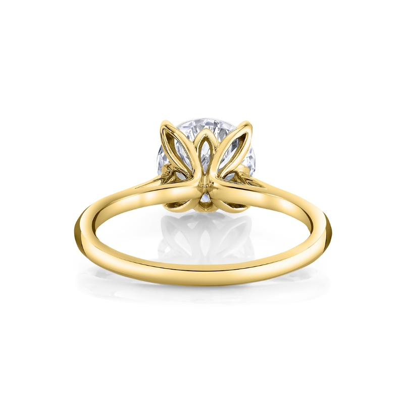 Tulira Solitaire Petal Prong Engagement Ring - Amber