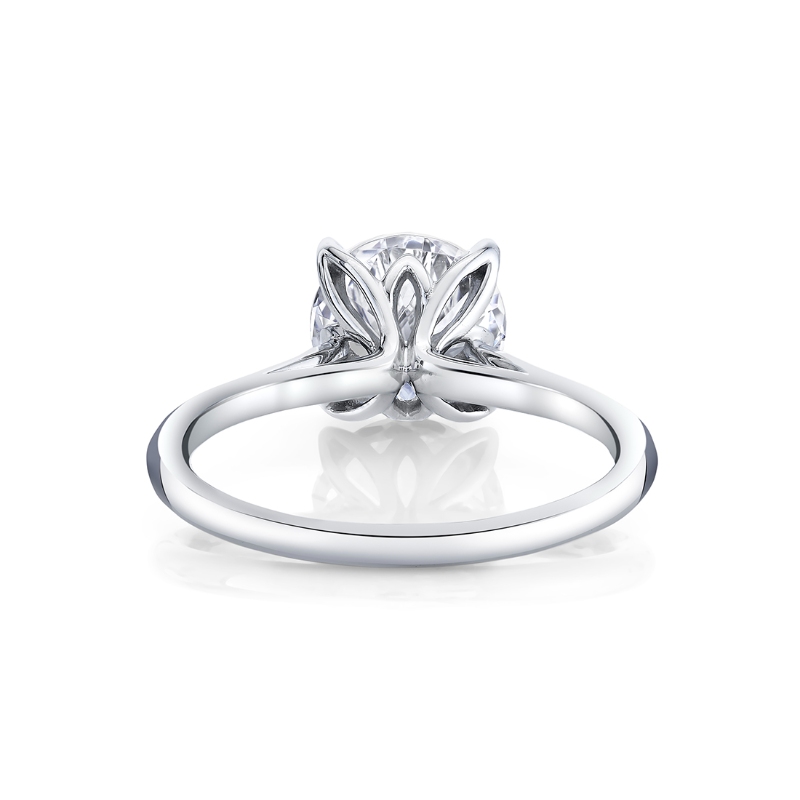 Tulira Solitaire Petal Prong Engagement Ring - Amber