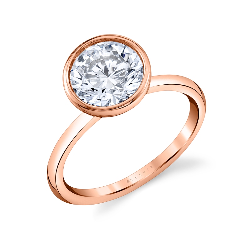 Round Cut Bezel Set Engagement Ring - Cliodhna