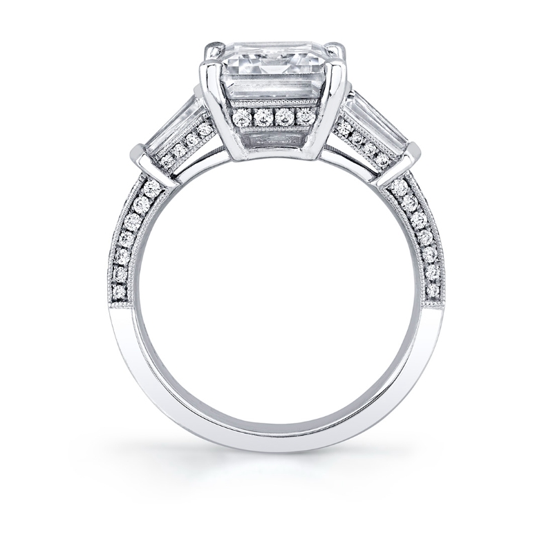 Emerald Cut Three Stone Engagement Ring - Alexis