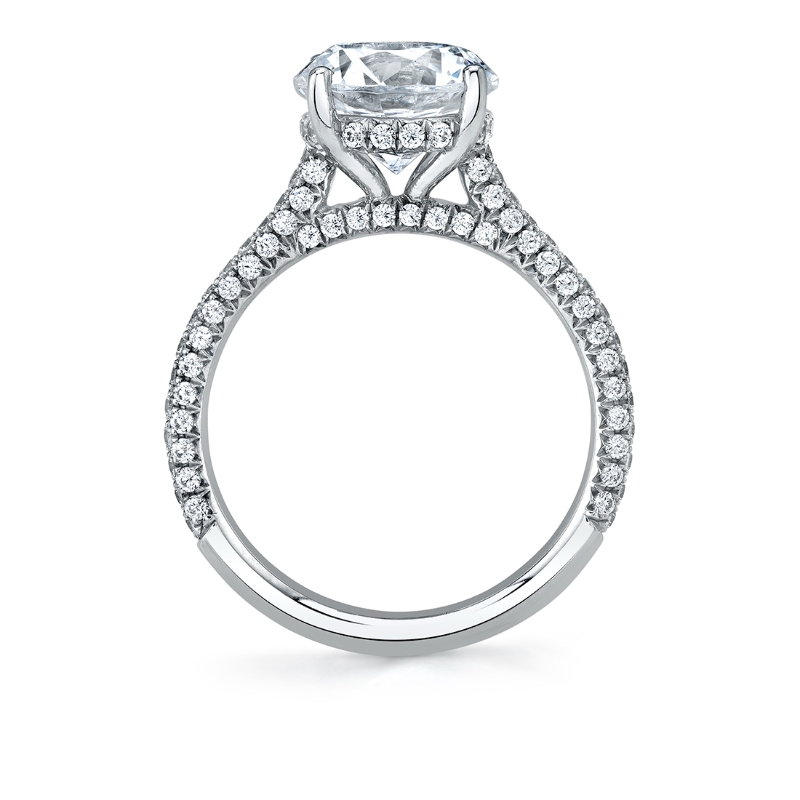 Emerald Cut Hidden Halo Pave Engagement Ring - Peighton