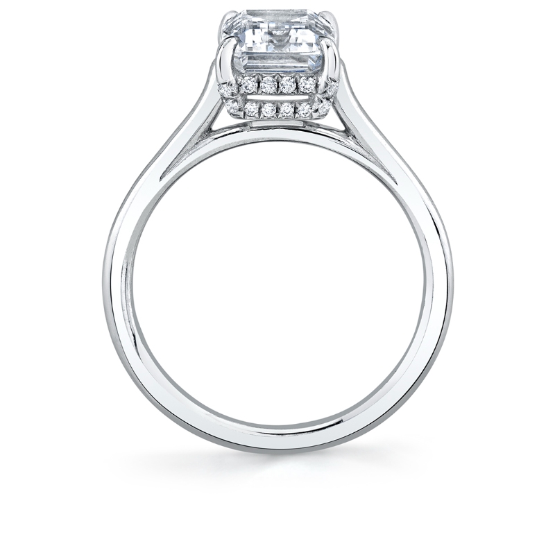 Radiant Cut Solitaire Hidden Halo Engagement Ring - Carter