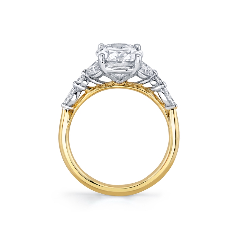 Oval Cut Two Tone Nine Stone Engagement Ring - Selina