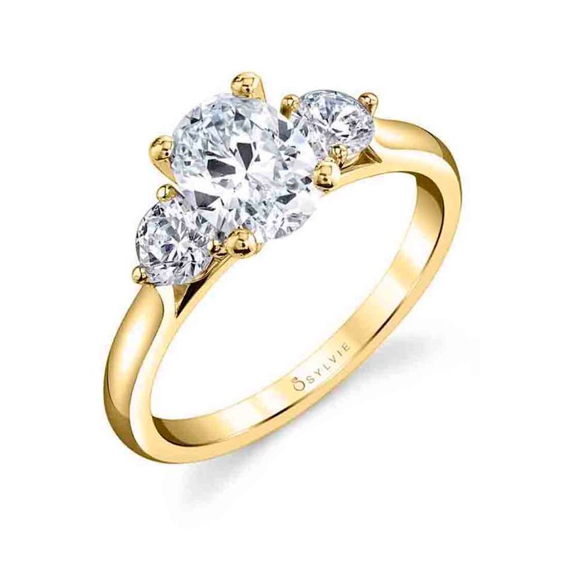 Oval Cut Three Stone Engagement Ring - Marcella