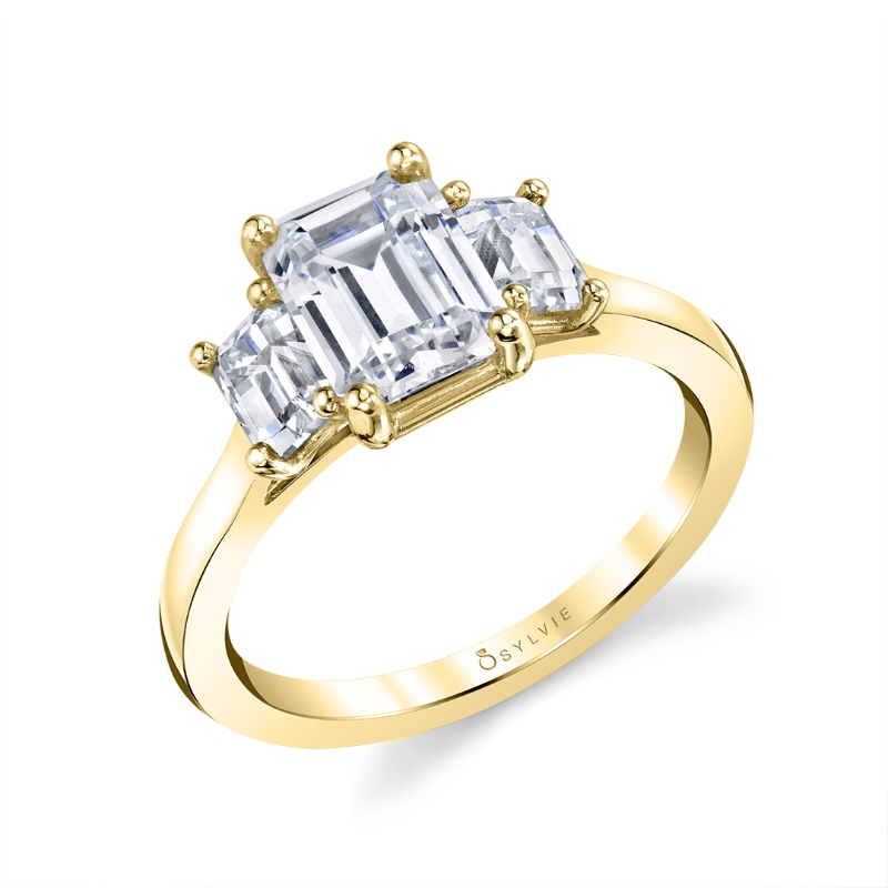 Three Stone Engagement Ring - Gigi