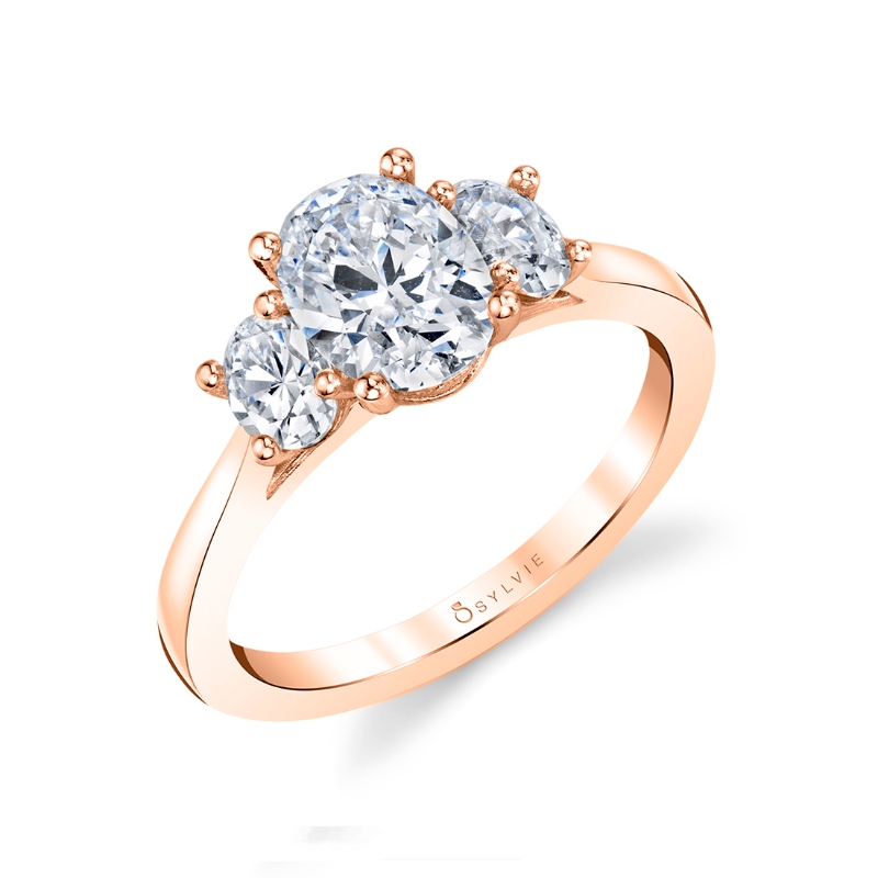 Three Stone Pear Engagement Ring - Guinevere