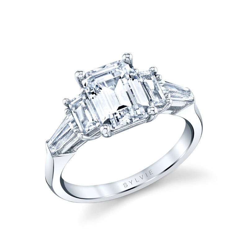 Emerald Cut Five Stone Engagement Ring - Bree