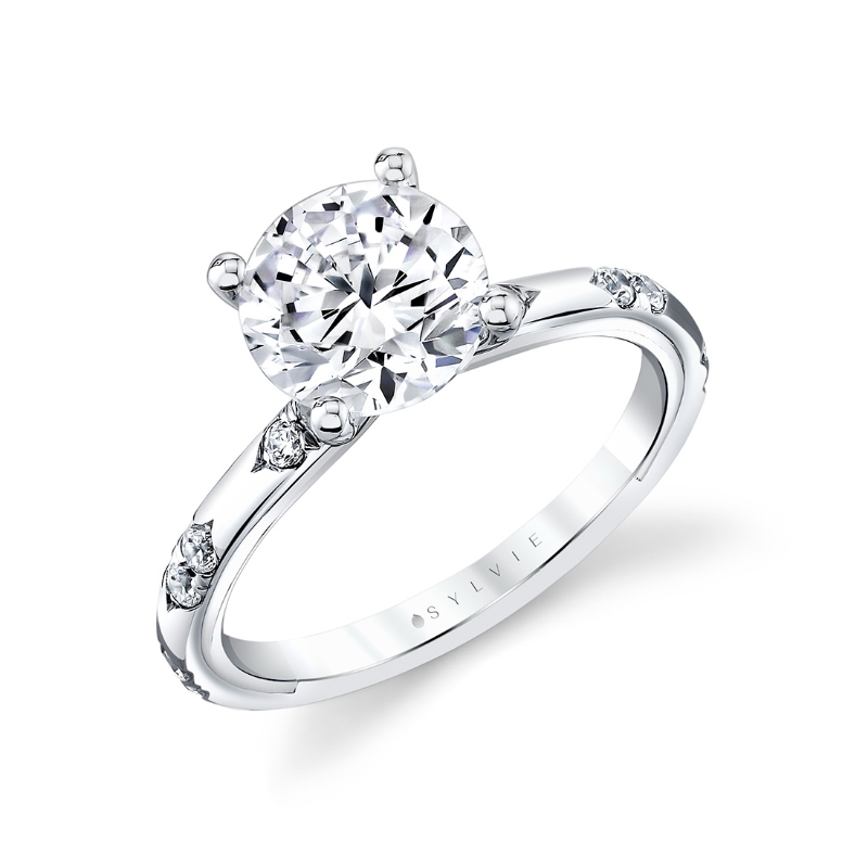Iconelle Two Tone Shell Flush Set Engagement Ring - Indie
